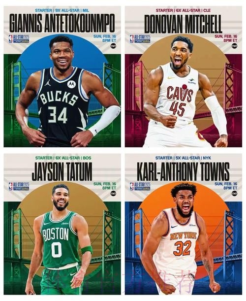 东部全明星首发入选全明星次数：字母哥10次、杰伦-布朗5次